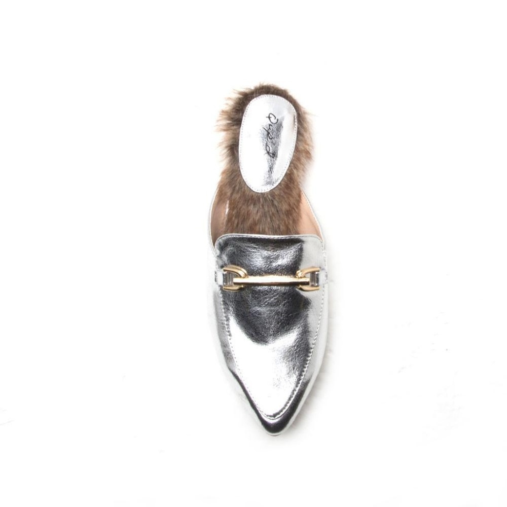 Last Pair Sale! Silver Mules Size 7 - Picture 4 of 4